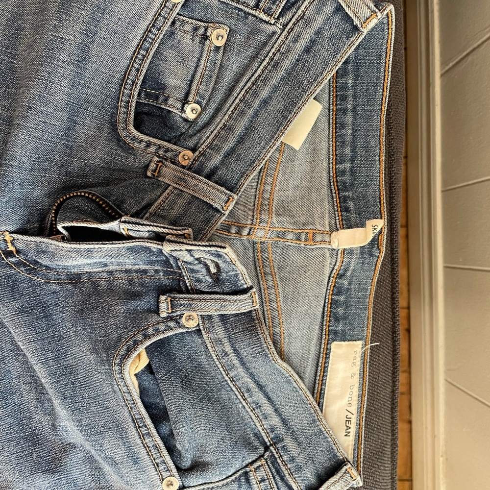 Rag and bone distressed light wash jeans